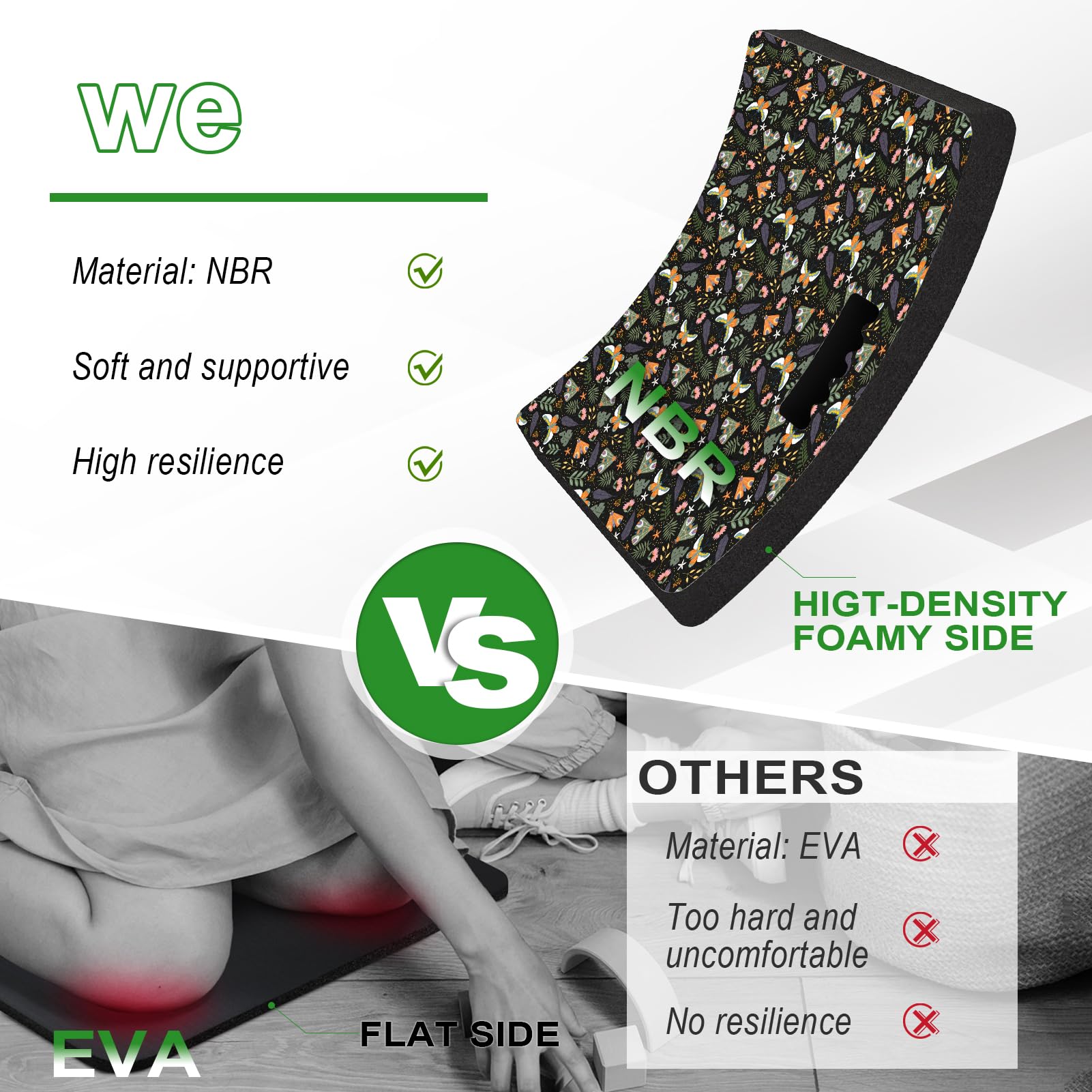 FREEKYROCK kneeling pad features durable fabrics ready for outdoor conditions.