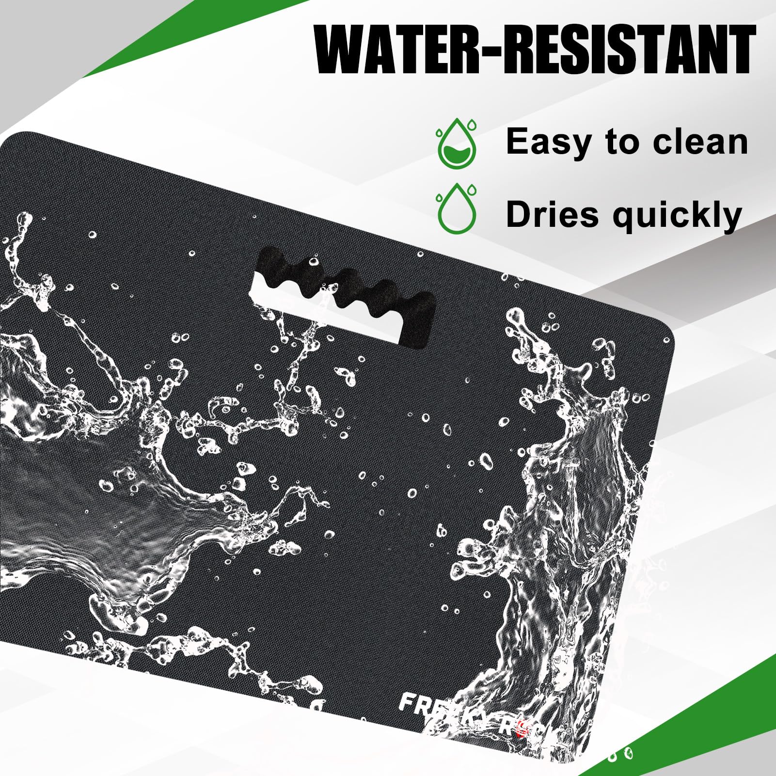 FREEKYROCK NBR fabric garden pad resists dirt and cleans easily