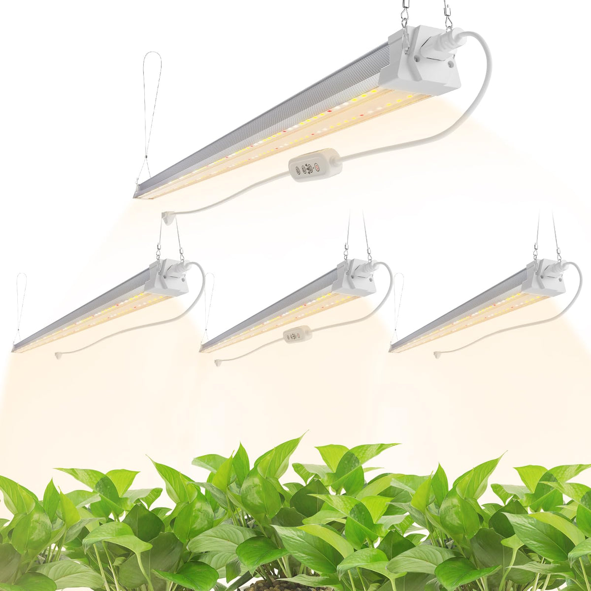 FREELICHT 4ft LED grow light with timer enabling scheduled operation.