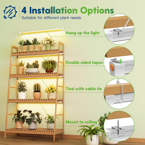 FREELICHT T8 Grow Light double-sided tape mounting keeps setup tidy