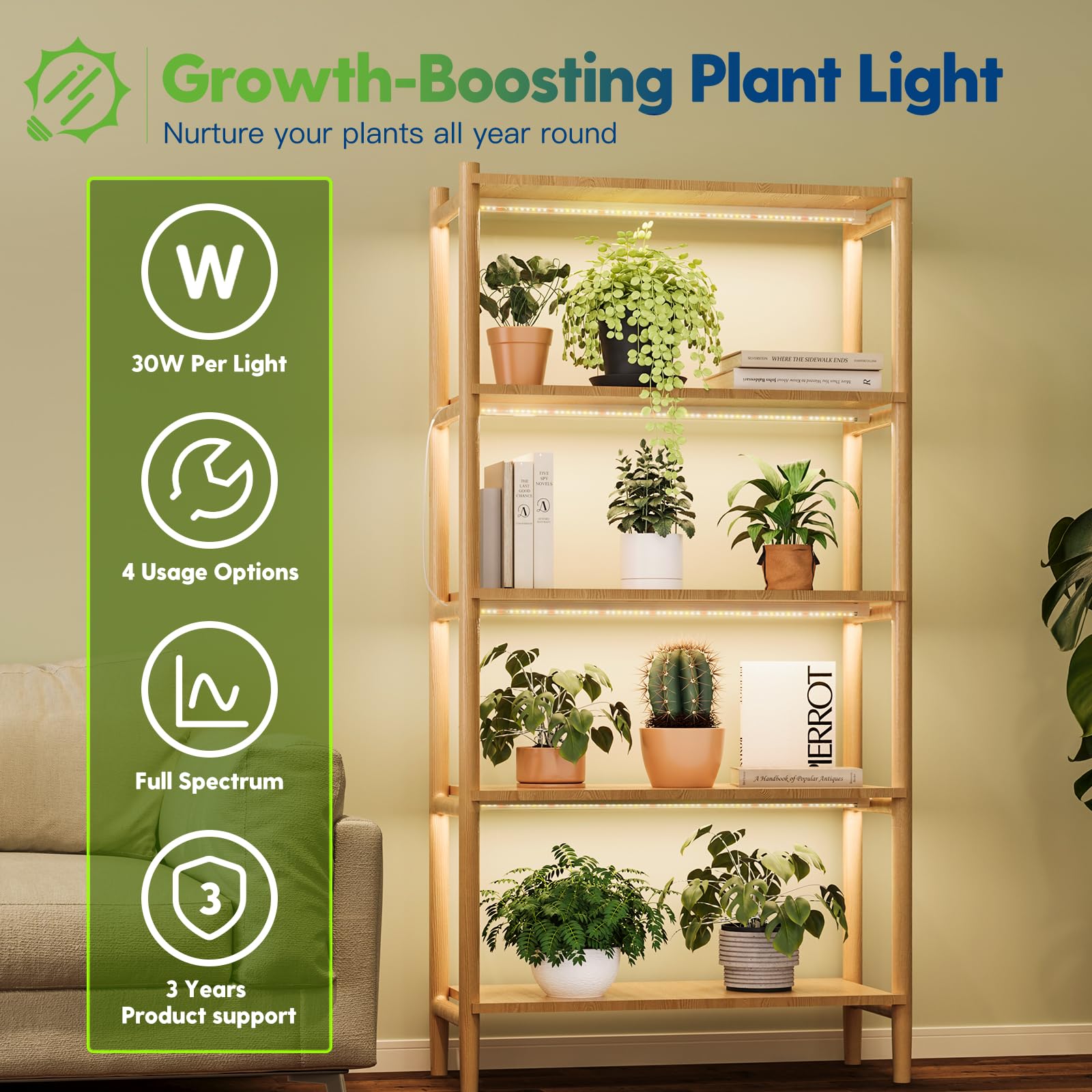 FREELICHT T8 Grow Light hanging install demonstrates quick, space-saving mounting