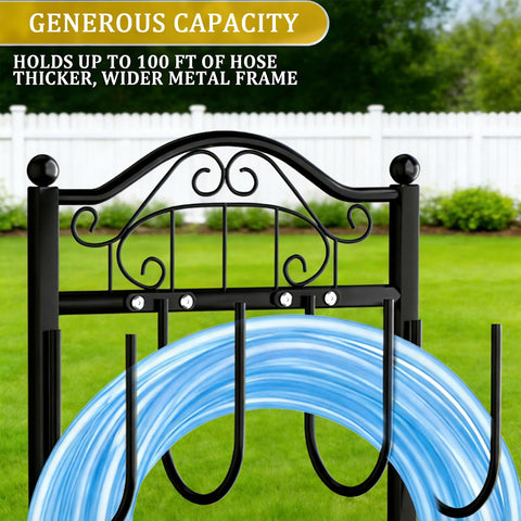 Freexployer hose holder features a detachable freestanding frame for easy repositioning.