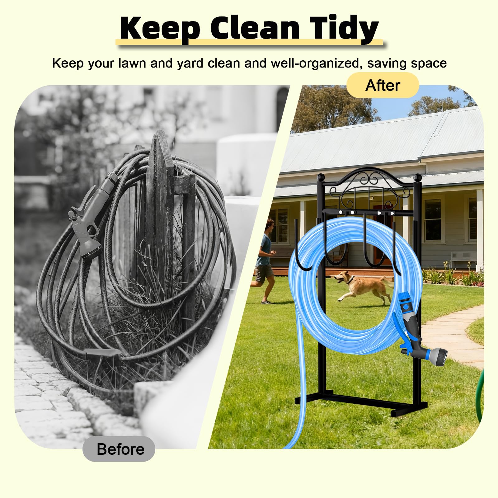 Freexployer hose holder uses rust-resistant materials for outdoor longevity.