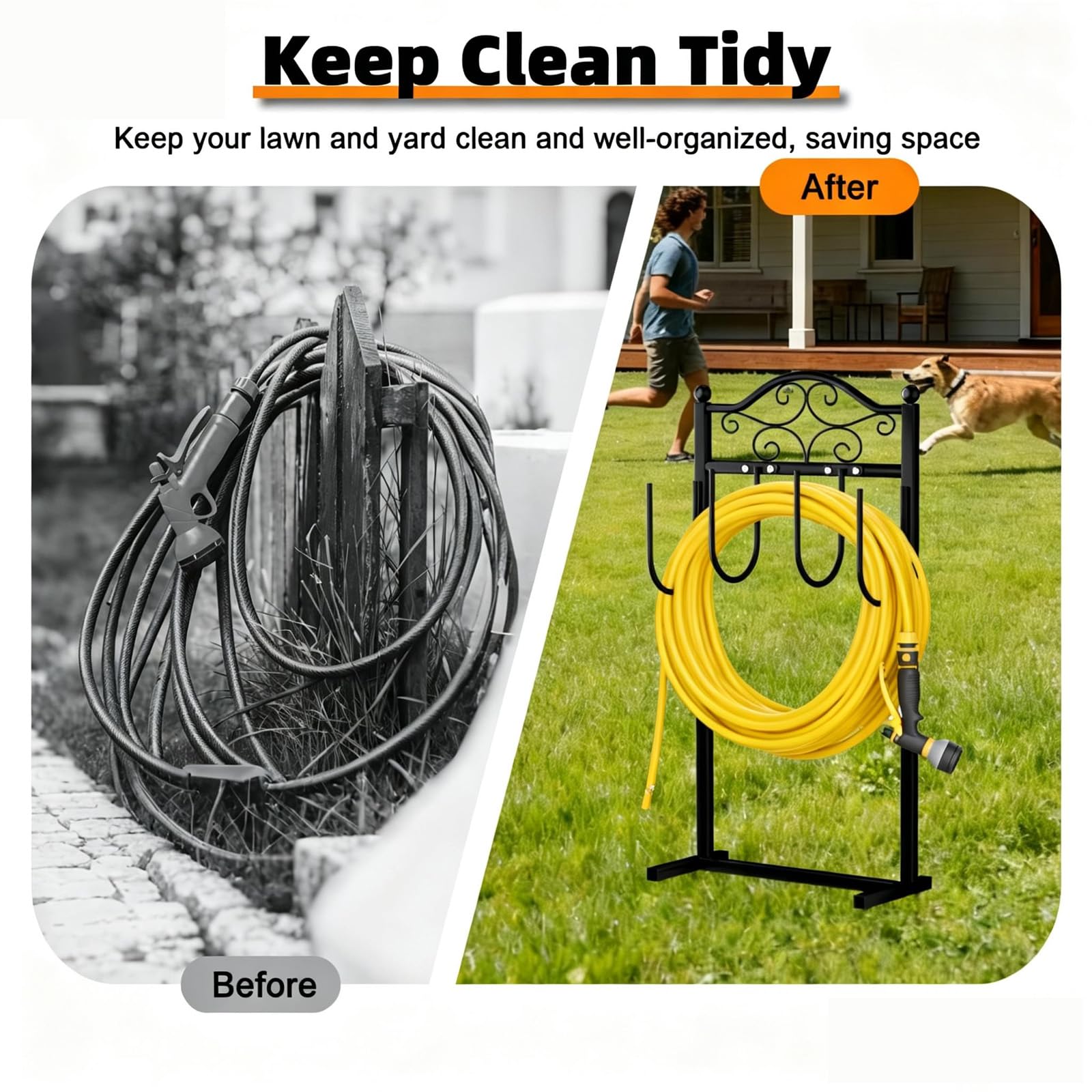 Freexployer garden hose holder rust-resistant finish withstands weather.