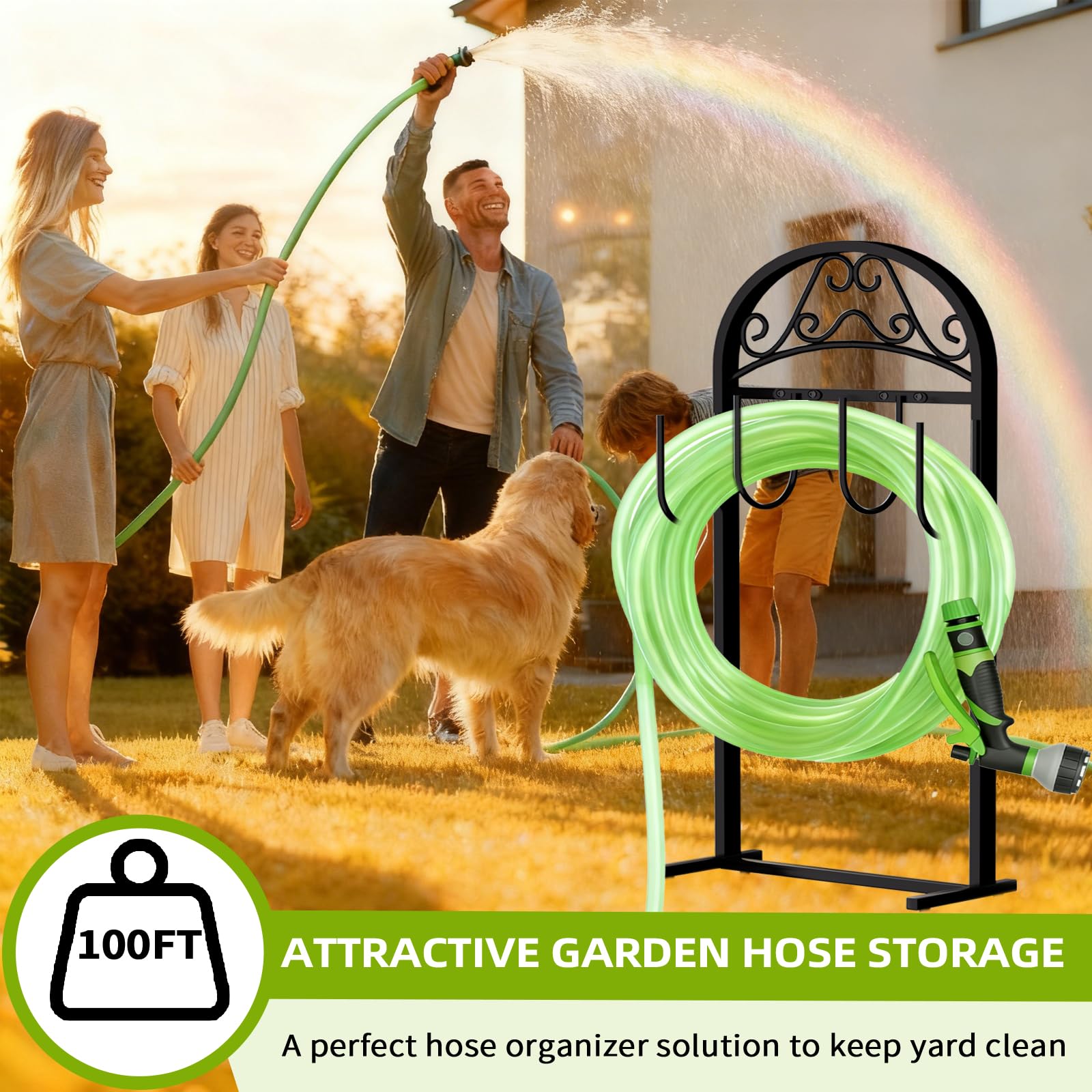 Elegant outdoor accent that keeps hoses neatly organized