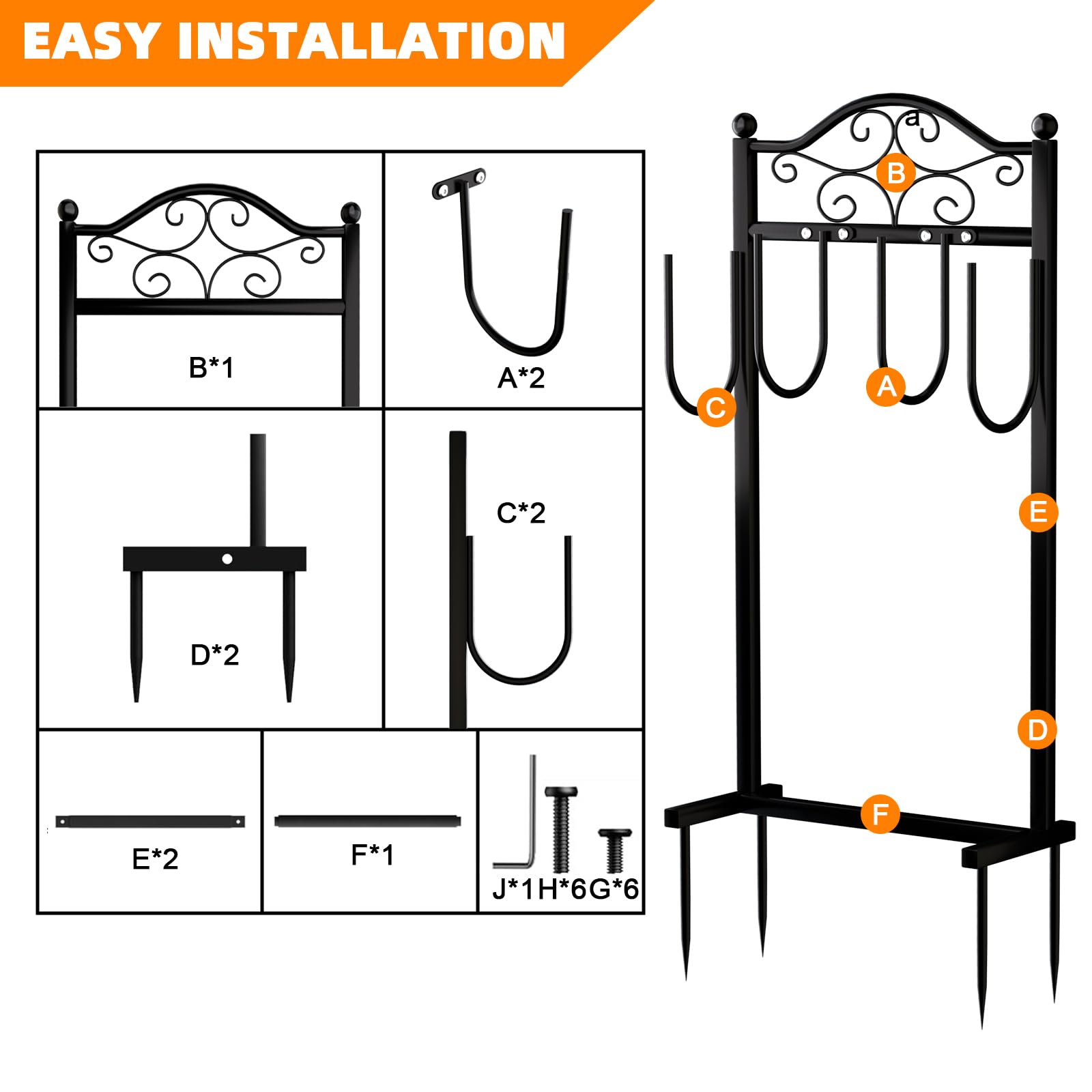 Freexployer hose holder easy to move and store when not in use.