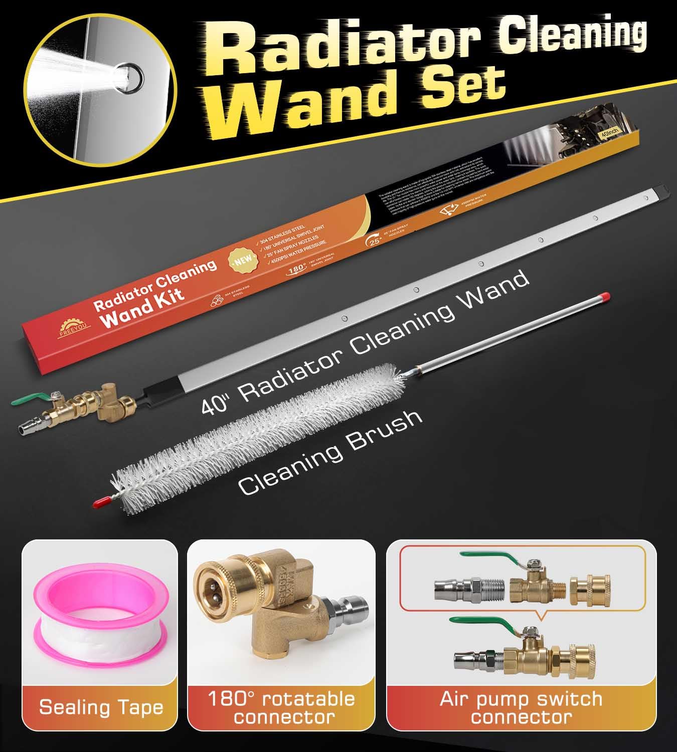 Freeyou flat design wand showing compact profile for narrow areas