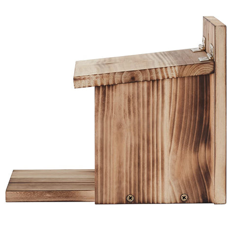 Freezing Point squirrel feeder cover and food access showcases rain protection and simple feeding.