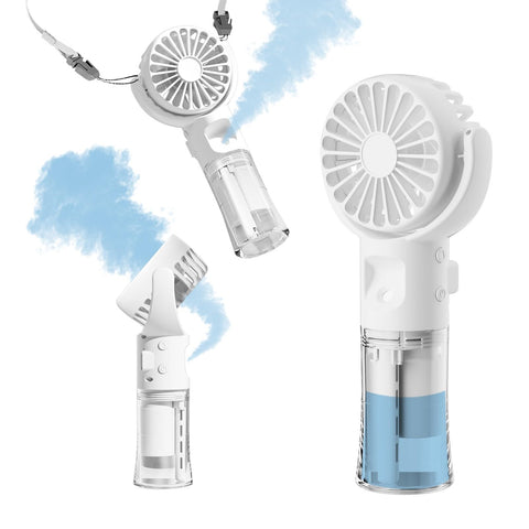 Frelisiy handheld misting fan with lanyard for hands-free cooling on the go.