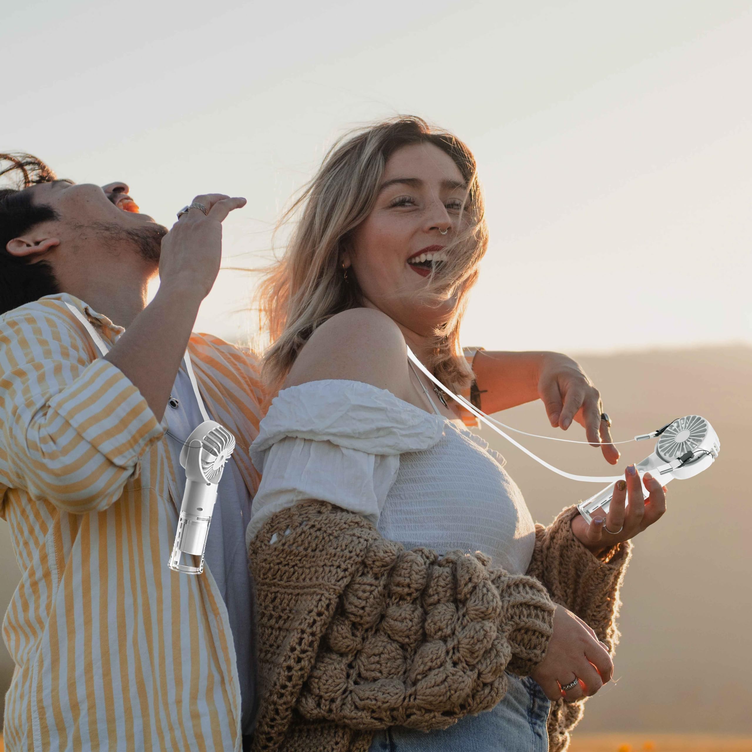 Frelisiy misting fan with USB-C recharge keeps you cool.