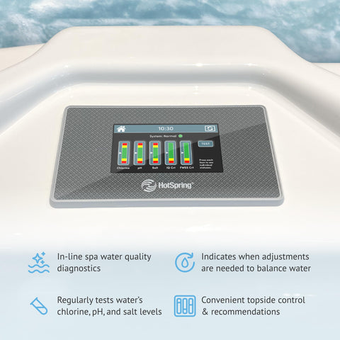 FreshWater Smart Monitoring Sensor installed in a spa environment for balance