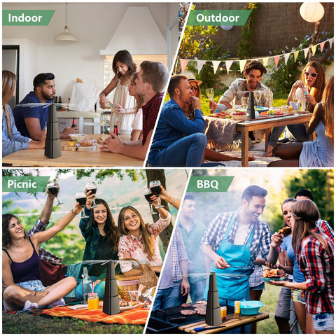 Fretech Fly Fans deliver low-noise performance for relaxed outdoor dining.