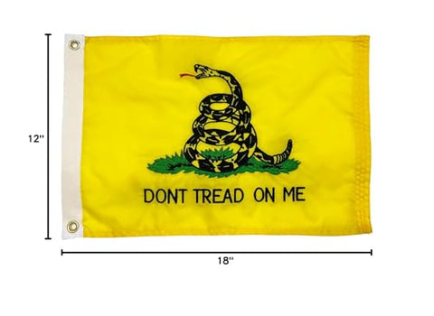 FRF flag close-up emphasizes Gadsden motif and patriotic message