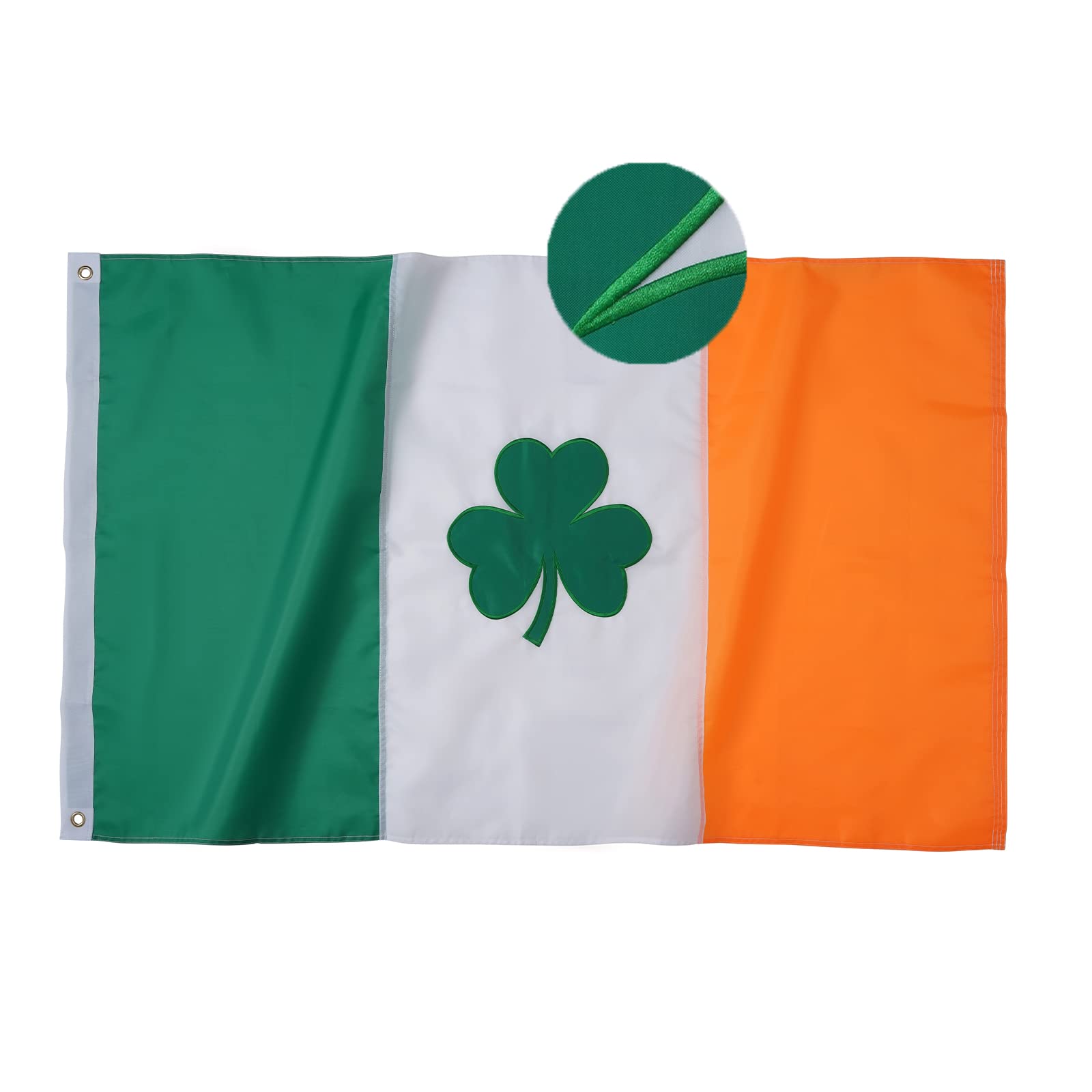 FRF FLAG Irish Shamrock flag 3x5 ft on a sturdy flagpole for outdoor display