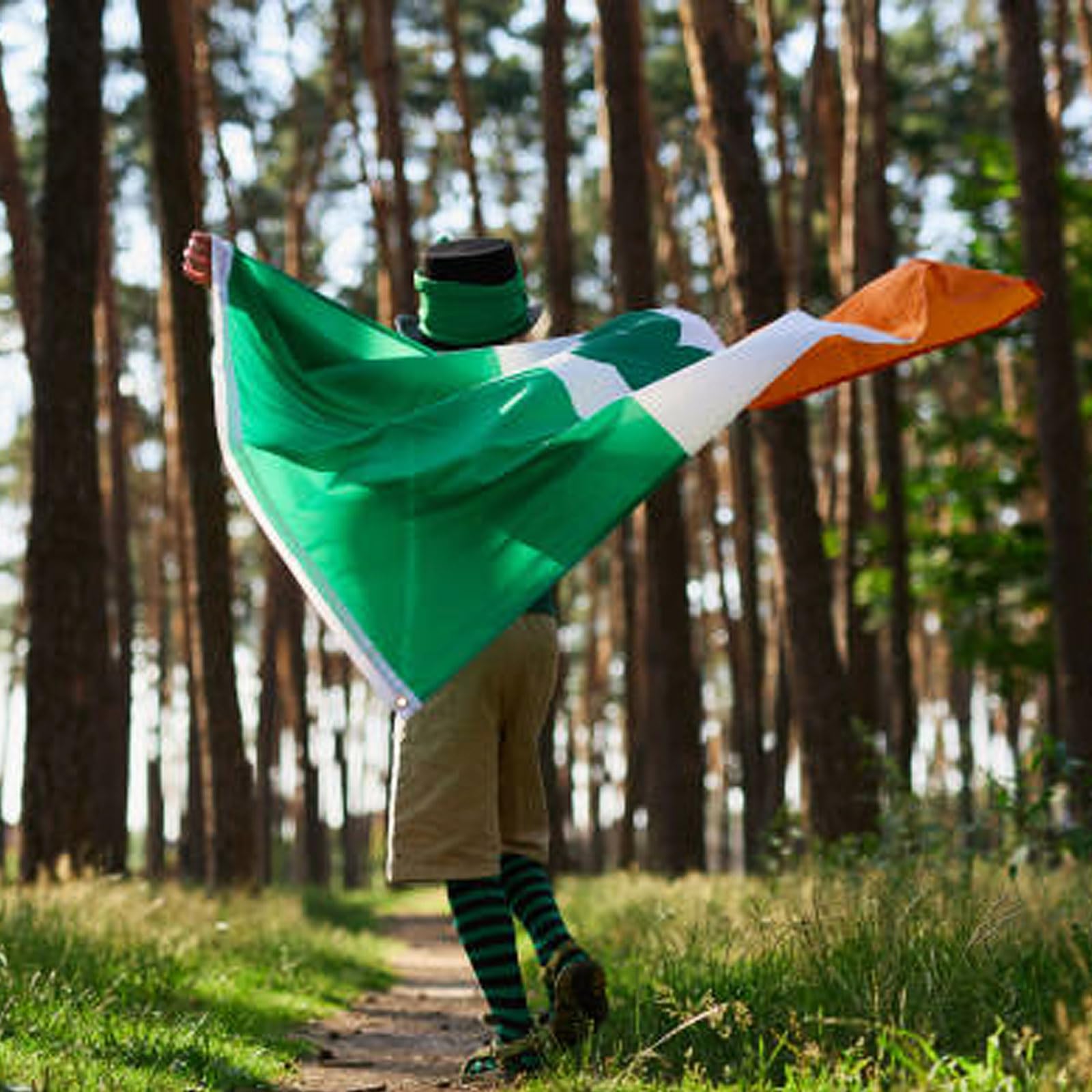 FRF FUN RUN FLAGS embroidered-edge-shamrock-flag features reinforced stitching for long-lasting use