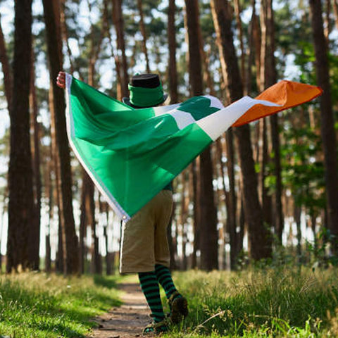 FRF FUN RUN FLAGS embroidered-edge-shamrock-flag features reinforced stitching for long-lasting use