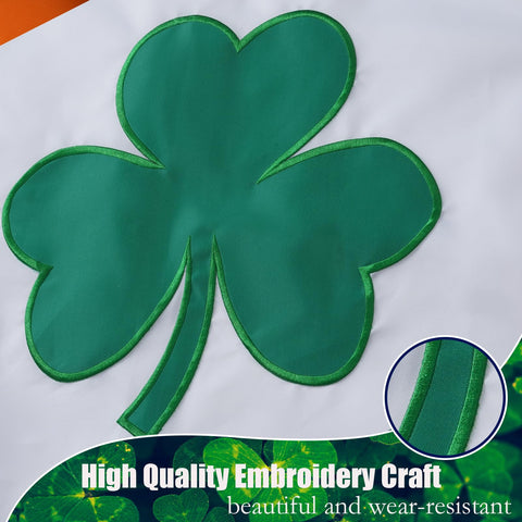 FRF FUN RUN FLAGS heavy-duty-irish-clover-flag with brass-grommets for easy outdoor hanging