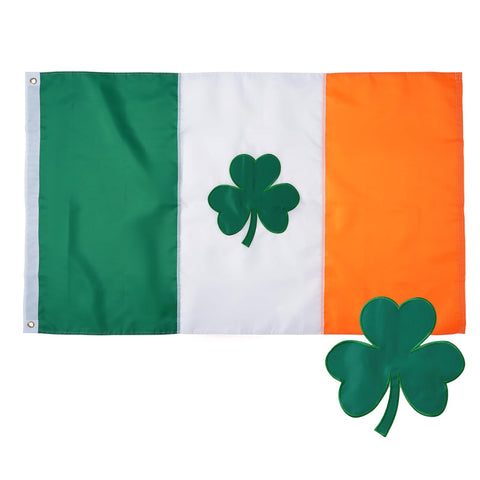 FRF FUN RUN FLAGS irish-shamrock-flag-3x5ft outdoors showcases vivid embroidery for durable display