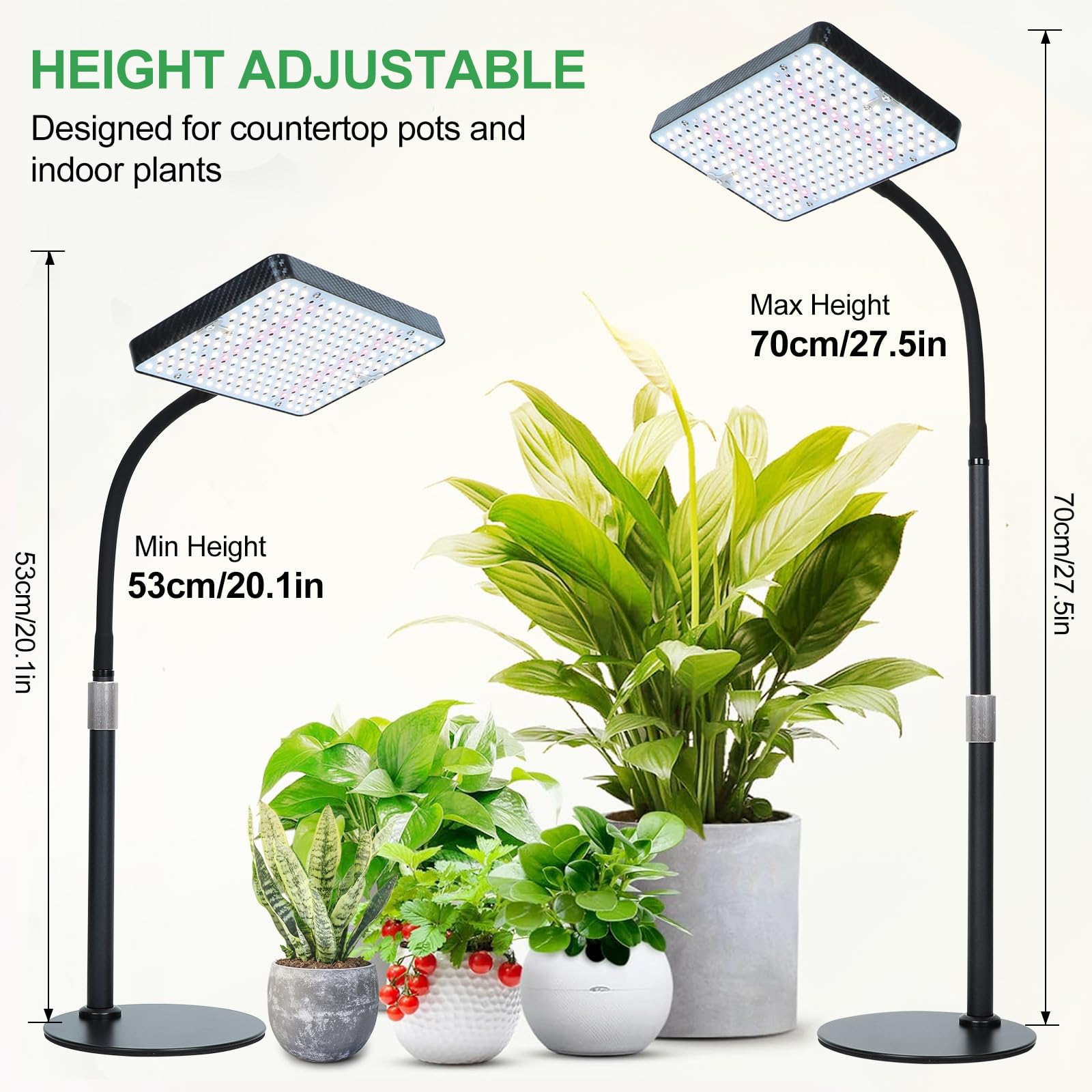 FRGROW 2026 tabletop grow light full-spectrum output supports vibrant indoor greenery.