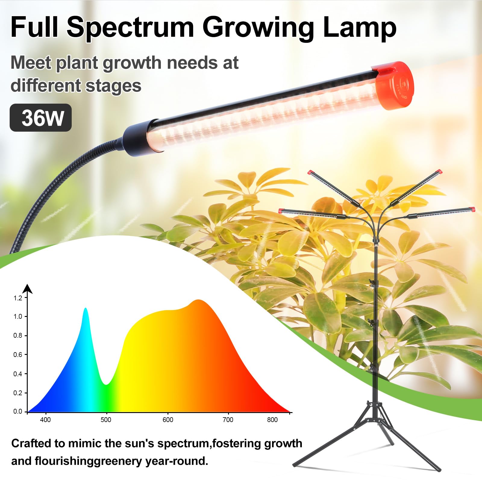 FRGROW 4Head grow light stand setup with quick plug-and-play convenience.