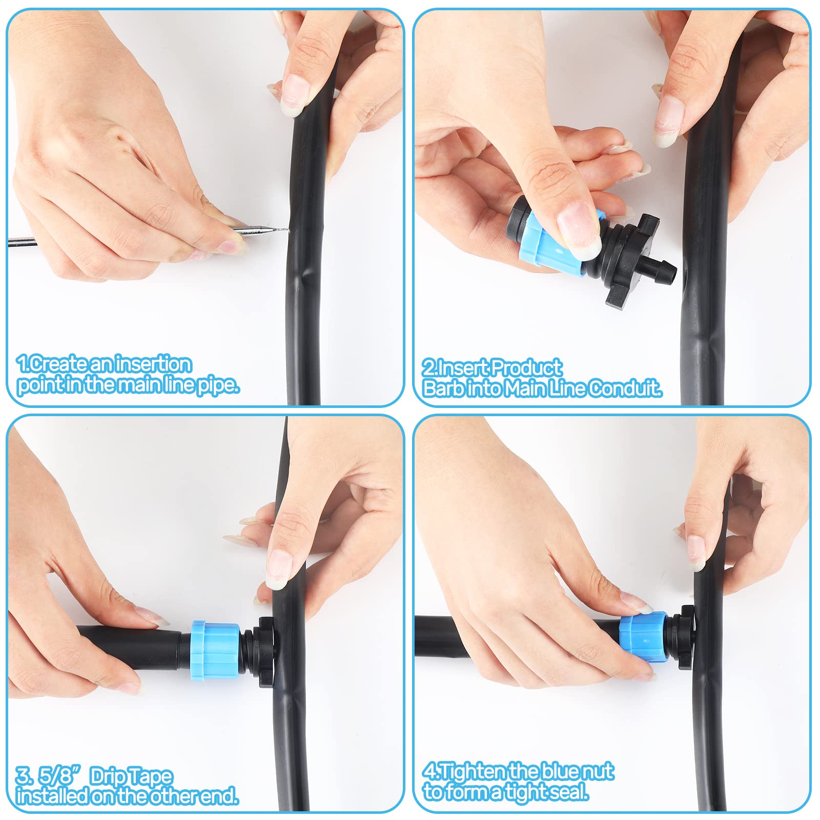 Frienda blue PP plastic fittings help quick identification and durable performance in outdoor setups.