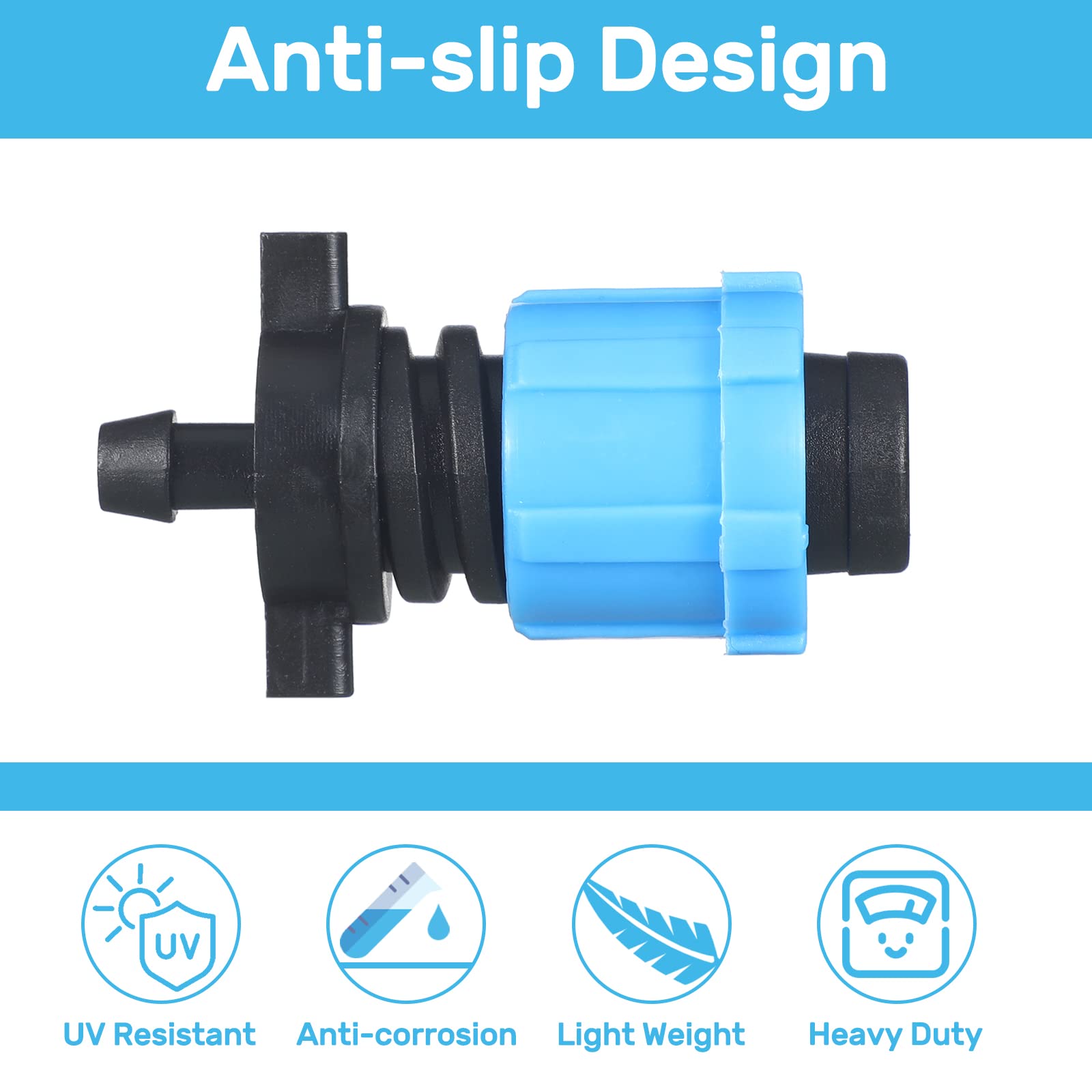 Frienda durable PP material fittings resist wear for long-lasting garden irrigation projects.