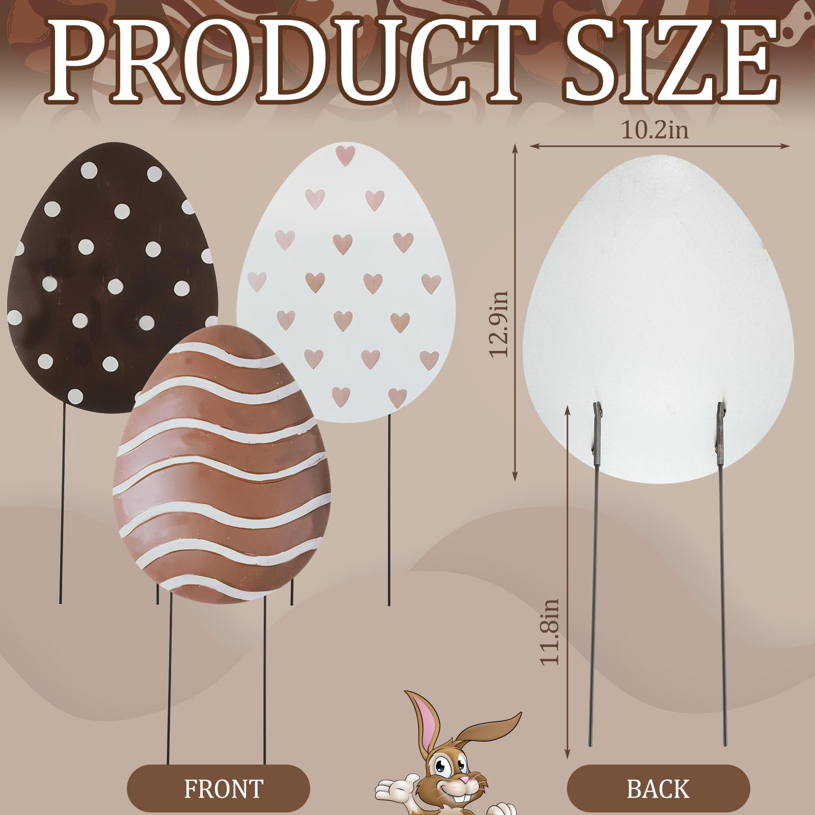 Frienda Easter eggs yard sign featuring hearts design adds cozy country charm outdoors.