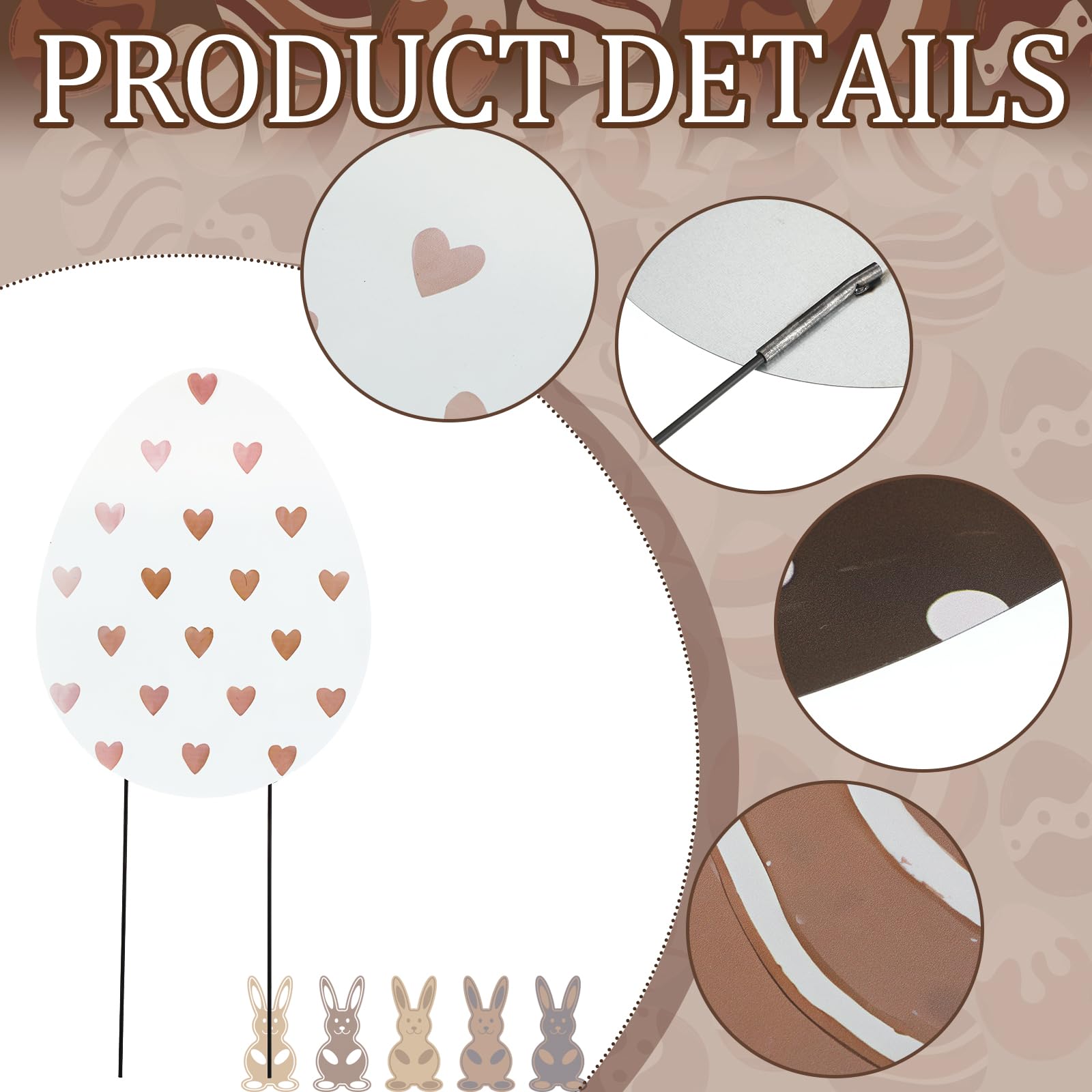 Frienda Easter eggs yard sign with waves design enhances garden festive mood.