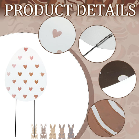 Frienda Easter eggs yard sign with waves design enhances garden festive mood.