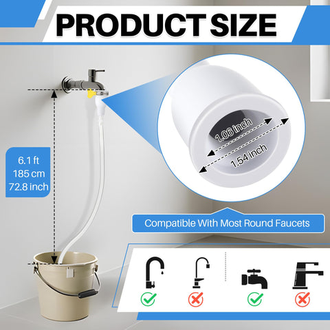 Frienda adjustable faucet connector securely fits round faucets for versatile use.