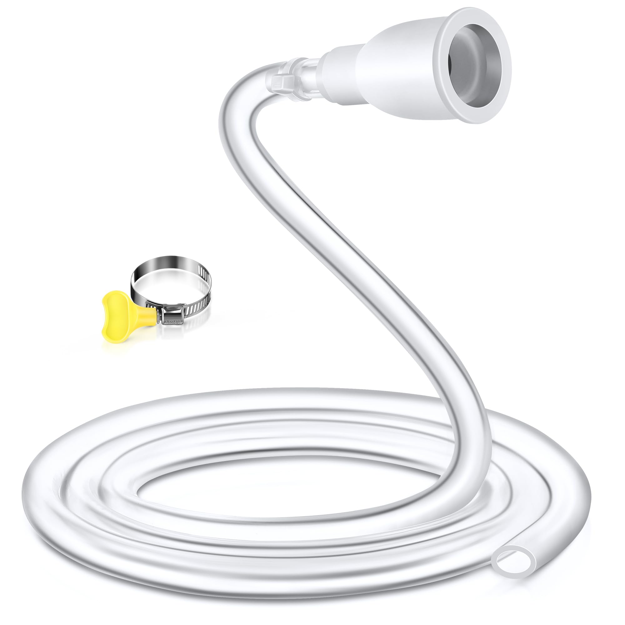 Frienda faucet hose adapter set demonstrates a complete sink-to-container transfer kit for quick water transfers.