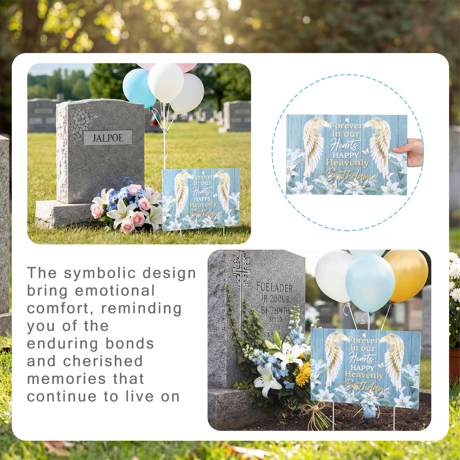 Frienda graveside memorial decoration with easy installation