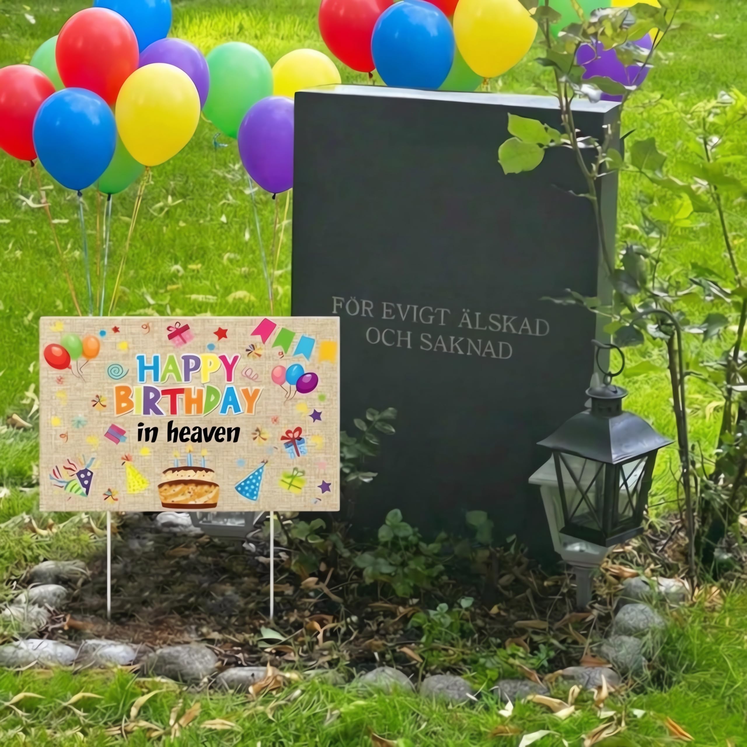 Frienda yard sign withstands weather for cemetery and garden ceremonies.