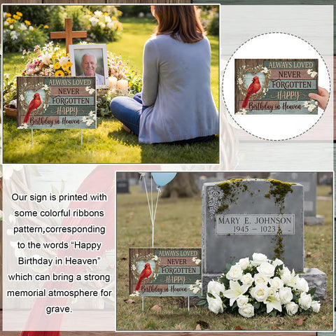 Frienda packaging includes stakes, ready-to-use cemetery memorial sign.