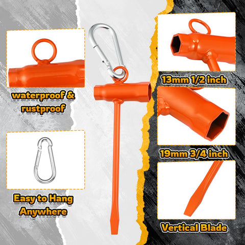 Frienda metal hooks for quick attachment to belts or bags.