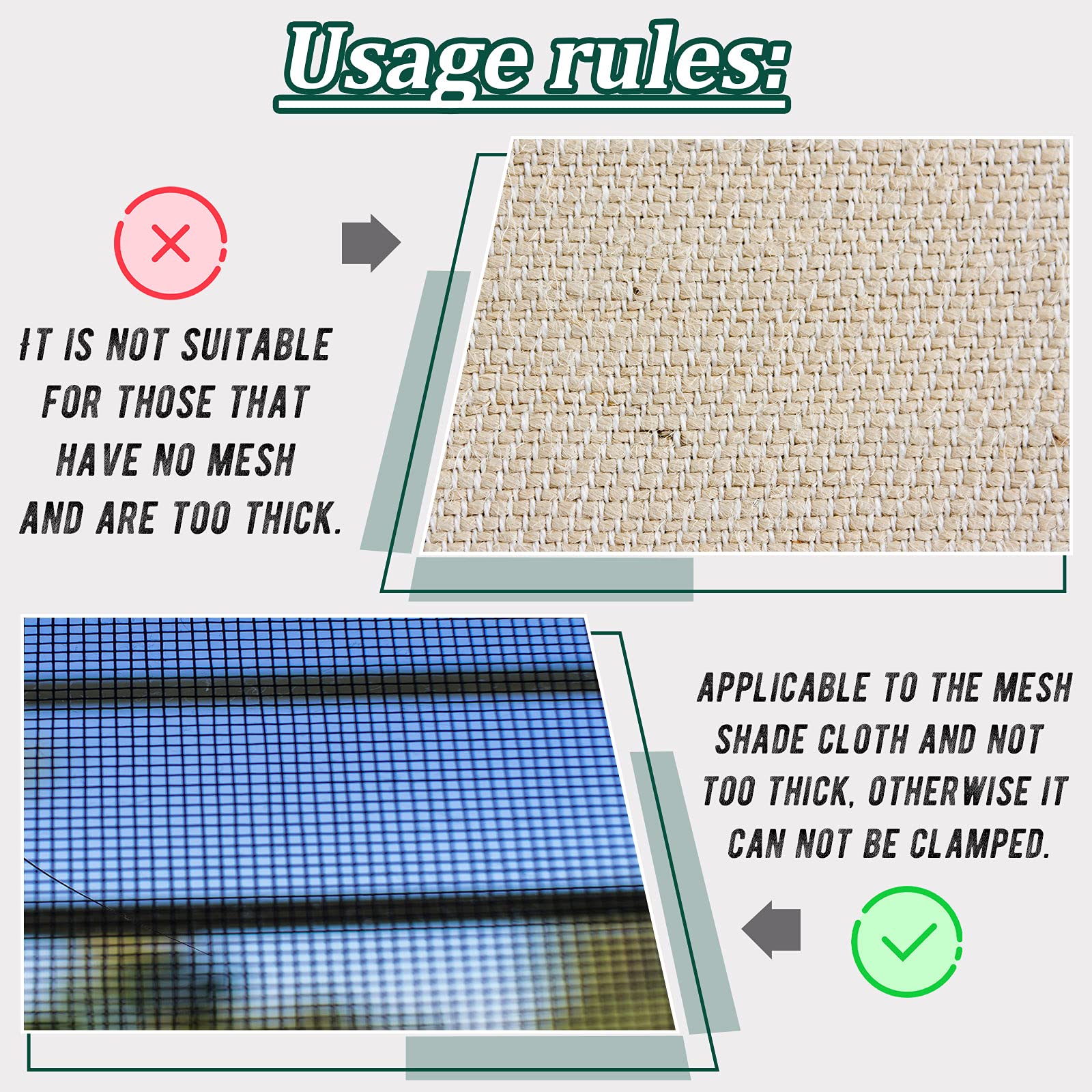 Frienda shade net fixation clip in action binds fabric to fencing for reliable shade