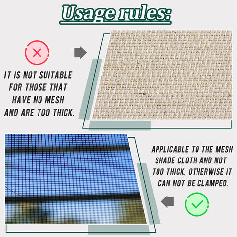 Frienda shade net fixation clip in action binds fabric to fencing for reliable shade