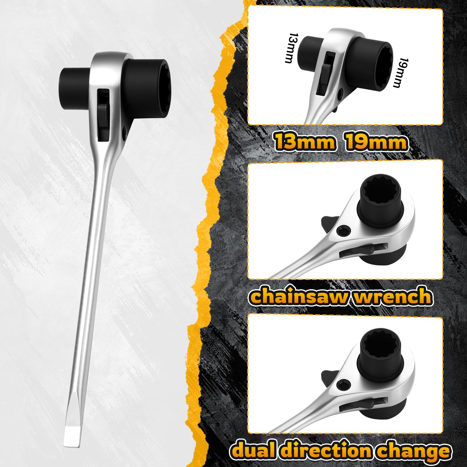 Frienda T-bar wrench with orange handle for leverage in tight spaces.
