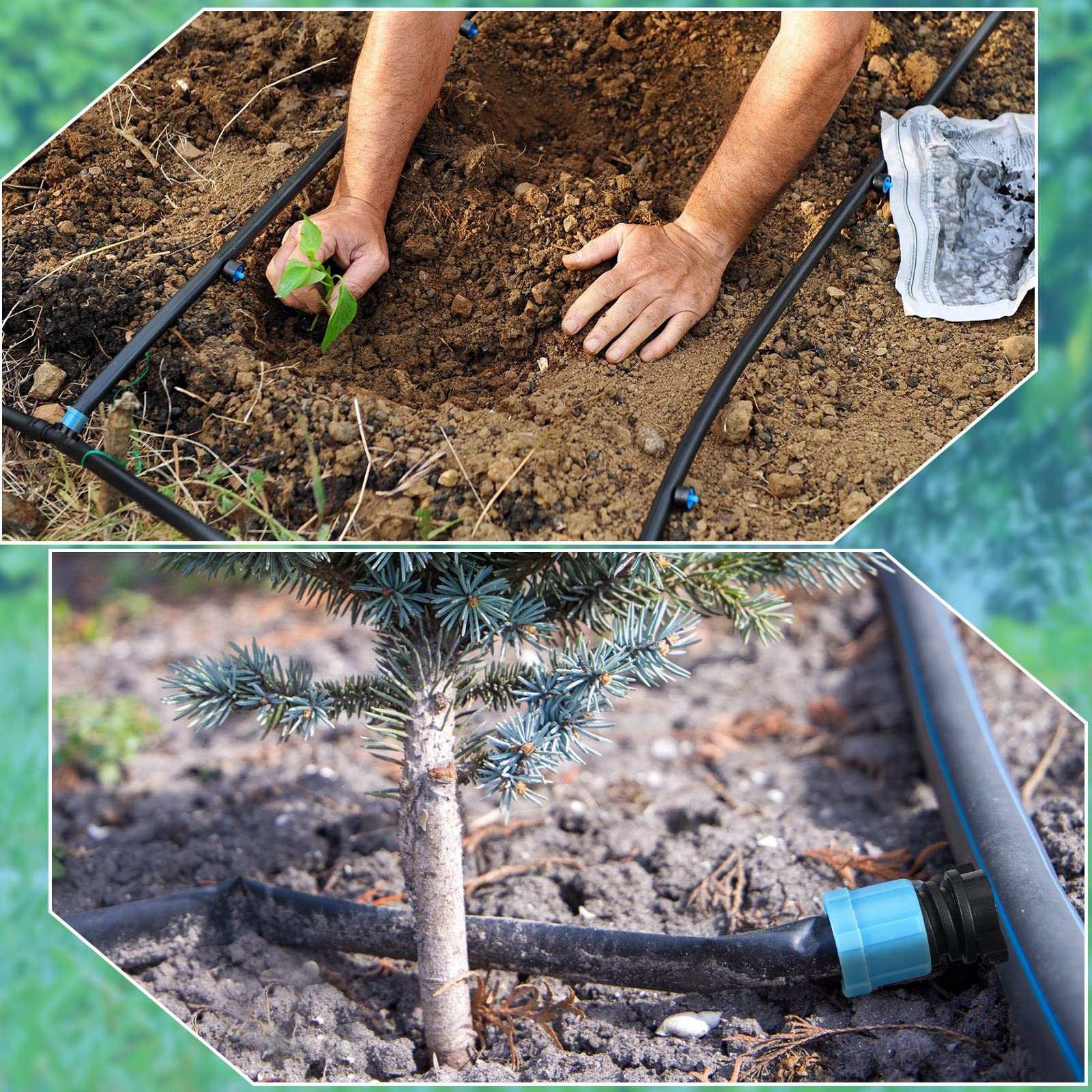 Frienda versatile irrigation kit suitable for vegetable gardens, flower beds, and landscapes.
