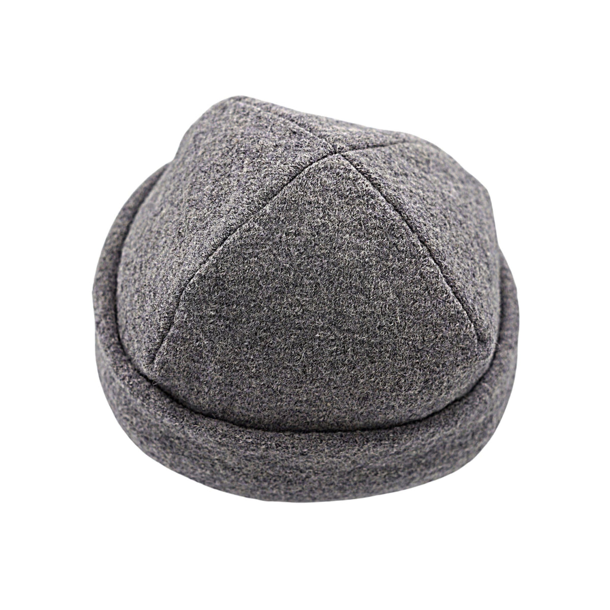 Frihed Woolwalk sauna hat front view highlights heat protection in stone gray.