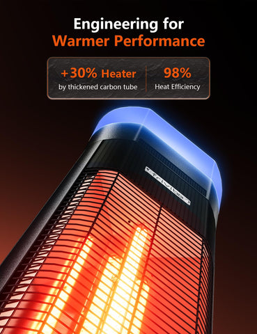 RGB lighting modes enhance mood and outdoor ambiance with Frivibe heater.