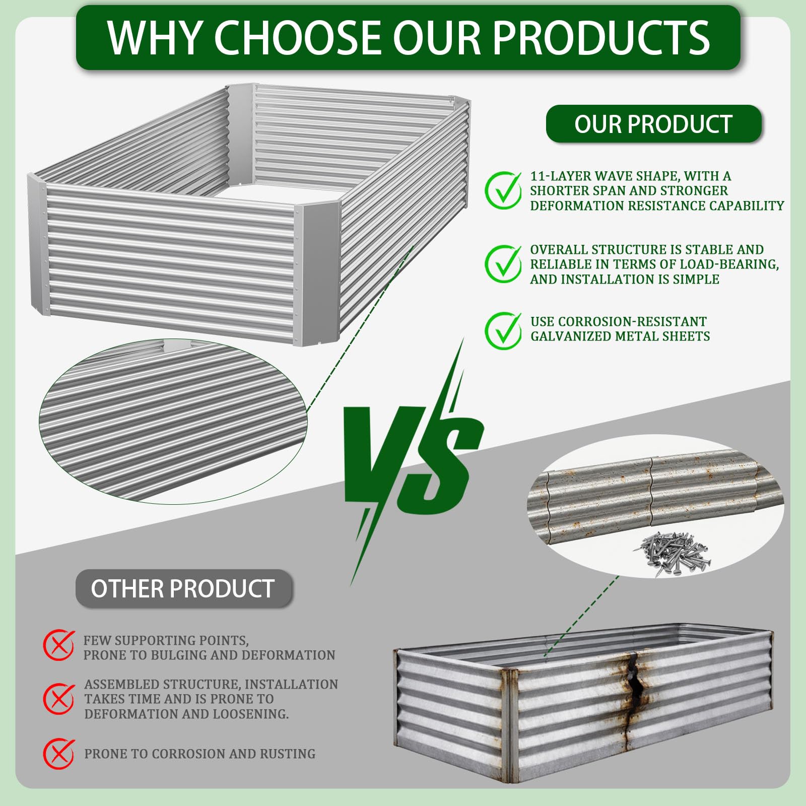 FRIZIONE 4x2 ft galvanized raised bed shows durable steel for long outdoor use.