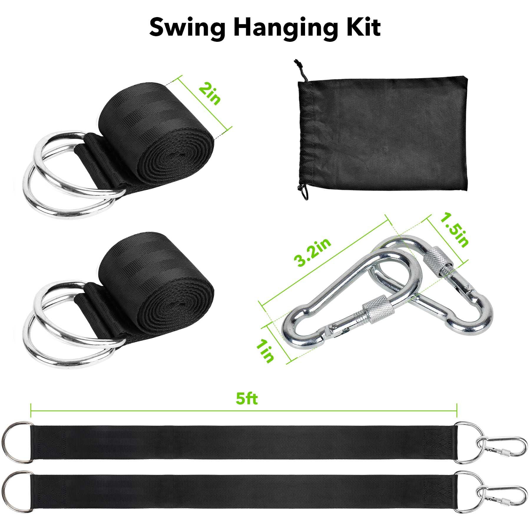 Frocopo safety lock carabiners ensure quick, secure connections with every swing.