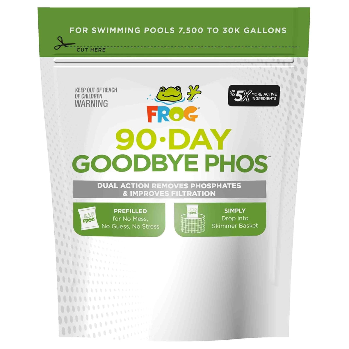 FROG 90-Day Goodbye Phos pod in skimmer for easy phosphate removal.