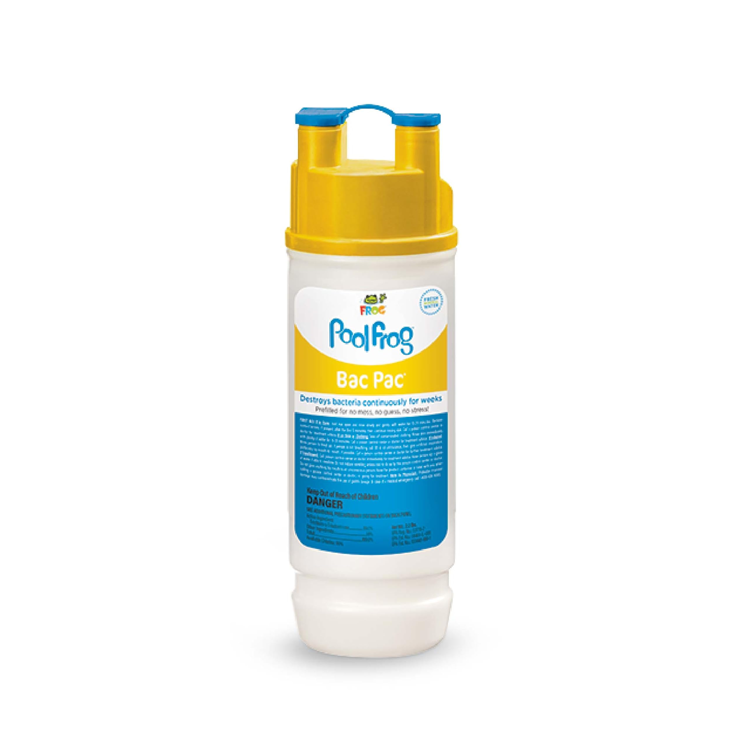 FROG Bac Pac replacement chlorine cartridge ready for quick swap in your pool cycler.
