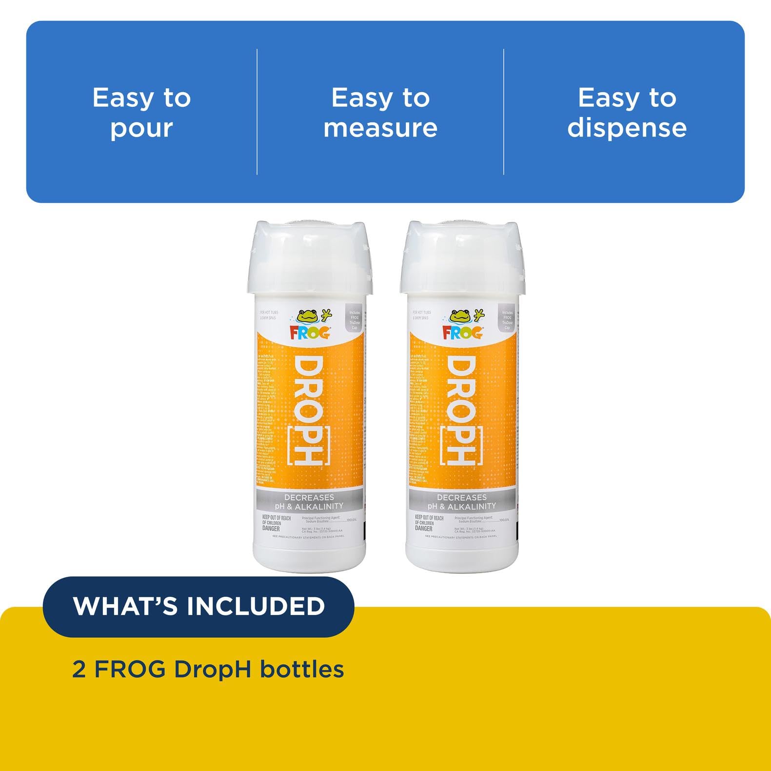 Spa test strips beside DropH demonstrate simple pH and alkalinity checks.