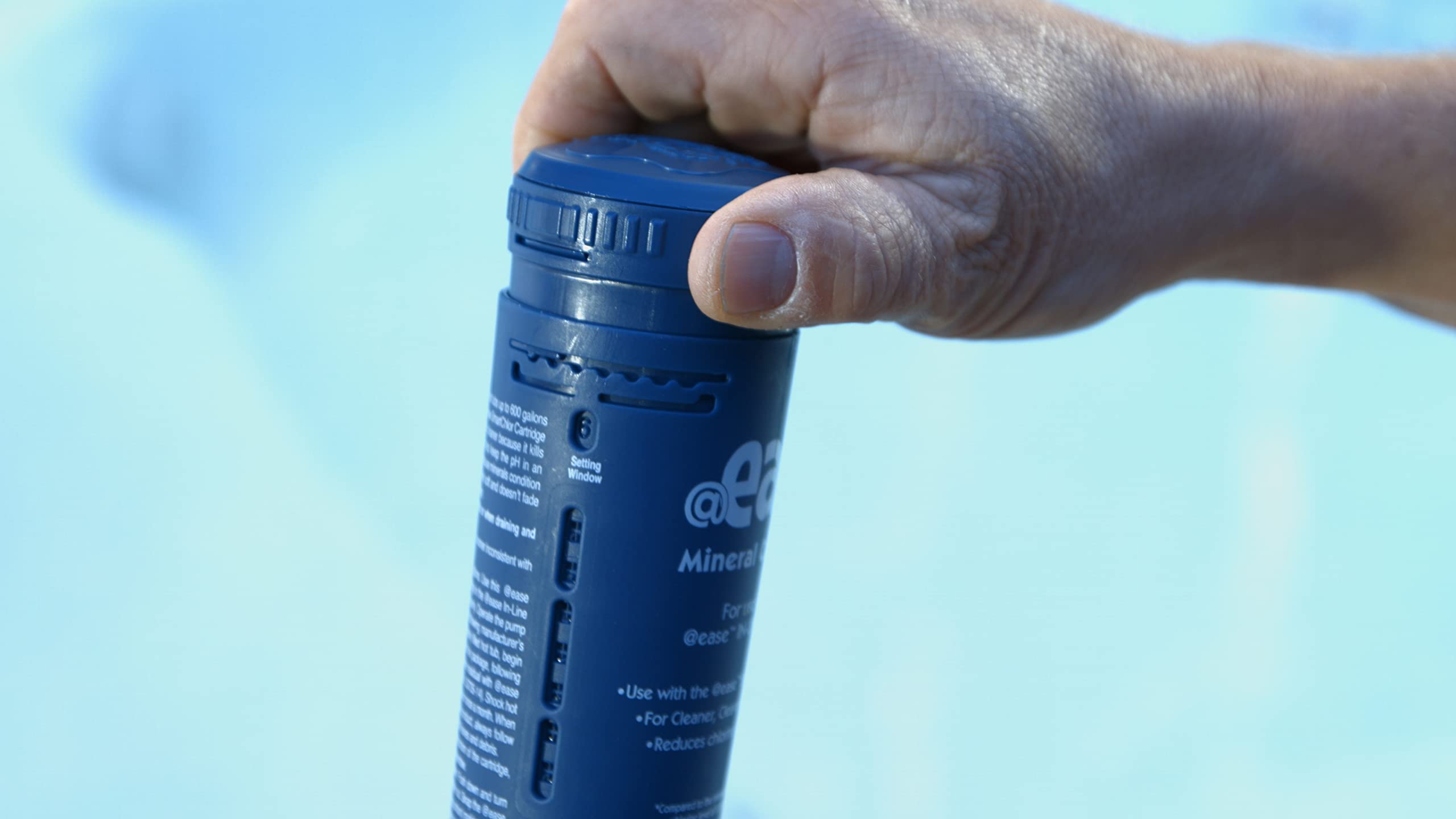 FROG @ease installed in hot tub shows reduced chlorine needs.