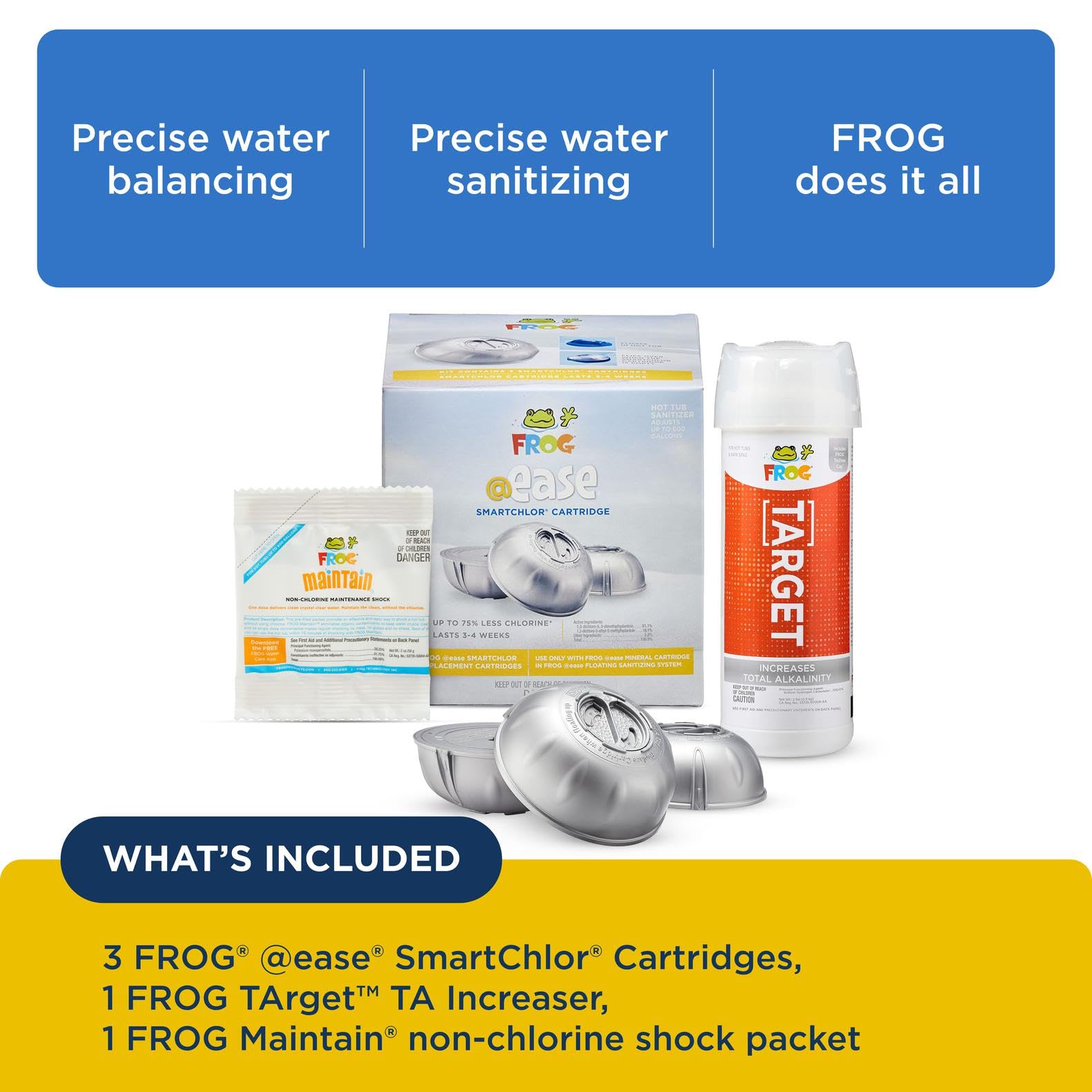 FROG Maintain shock cartridge for simple post-soak water maintenance.