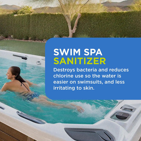 FROG Mineral Technology sanitizes water and helps balance pH in a swim spa
