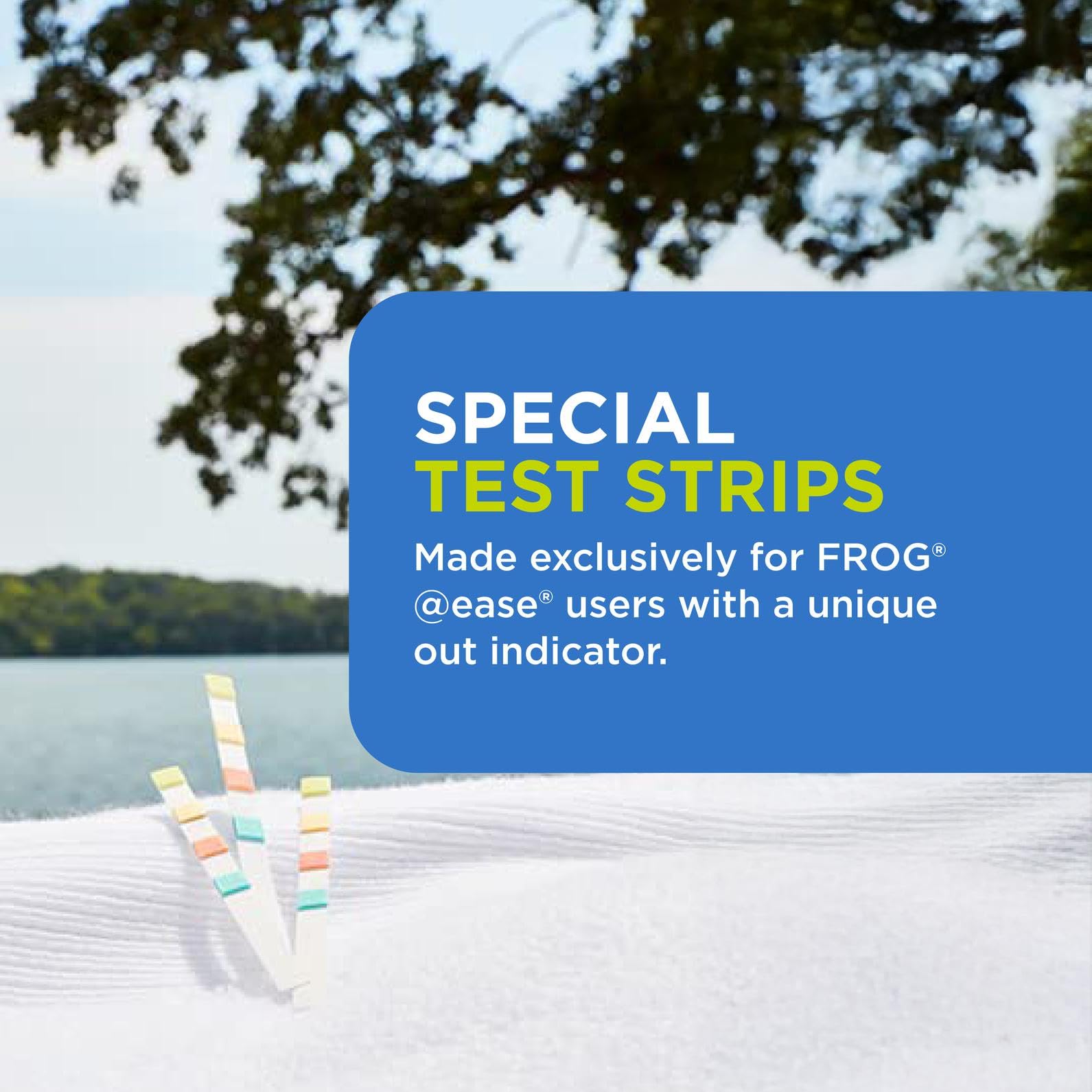 FROG EASE testing kit displays pH, TA, TH results at a glance.